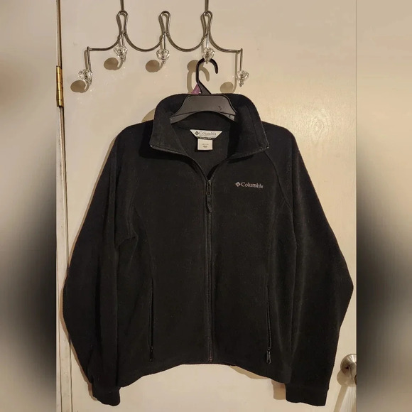 Black Columbia Full Zip Pockets Jacket Youth 18 20 - Picture 1 of 5